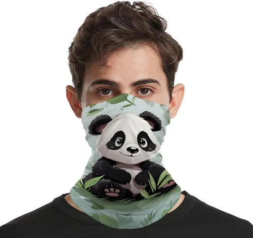 Vista 4 de Panda Neck Gaiter for Men Women Upf 50+ Sun Protection Balaclava Face Mask Cover Moisture Wicking & Quick Dry Neckerchief Seamless Ski Mask Sports