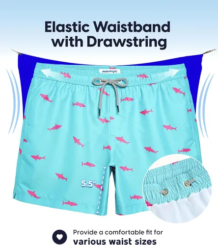Vista 4 de maamgic Trajes de baño para hombre de 5 pulgadas con forro de malla, traje de baño de secado rápido para hombre, pantalones cortos de natación