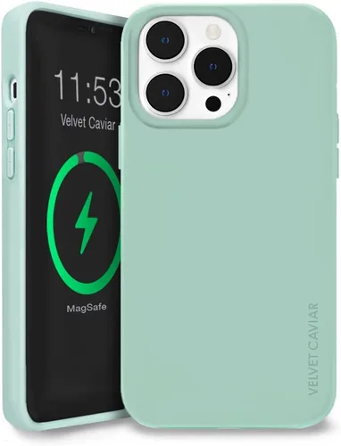 Vista 12 de VELVET CAVIAR Funda de silicona MagSafe compatible con iPhone 14 Pro Max, anillo magnético integrado, forro de microfibra