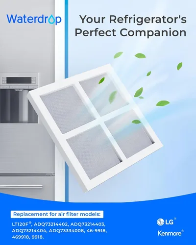 Vista 3 de Waterdrop Repuesto para filtro de aire para refrigerador LG® LT120F®, Kenmore Elite 469918, 9918, ADQ73214402, ADQ73214404, ADQ73334008, paquete de 3