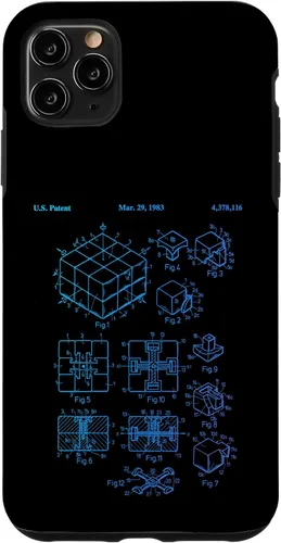 Vista 13 de Carcasa de matemáticas retro para iPhone 16 de cubo de rompecabezas competitivo Rubik Patent Speed Cubing