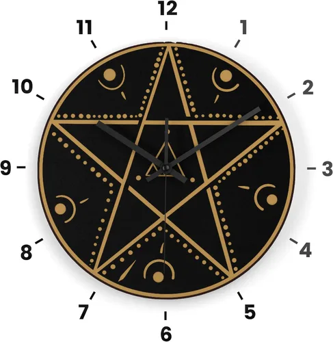 Vista 2 de Reloj de pared de madera para decoración del hogar, tablero de Ouija, pegatinas de números de bricolaje, cocina esotérica, dormitorio, brujería