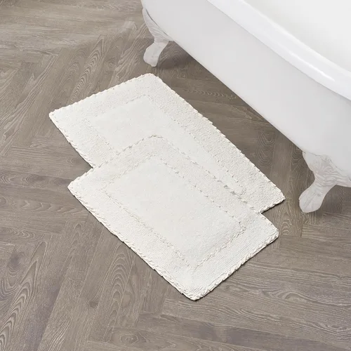 Vista 30 de Laura Ashley Ruffle tapete para baño de algodón de 17 x 24 pulgadas