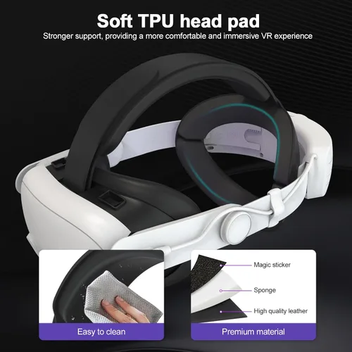 Vista 6 de Eyglo 3 correas de batería RGB Light compatibles con Meta Quest 3 con funda de agarres, repuesto para correa Oculus Quest 3 Elite con batería