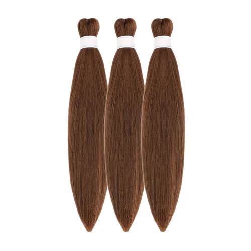 Vista 52 de Pelo corto negro trenzado preestirado de 14 pulgadas para trenzas sin nudos, pelo sintético 1B trenzado para trenzas Bob Box