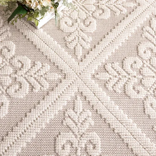 Vista 6 de SAFAVIEH Vermont Collection - Alfombra decorativa de 2 pies 3 pulgadas x 4 pies, color marfil, lana hecha a mano, ideal para zonas de alto tráfico