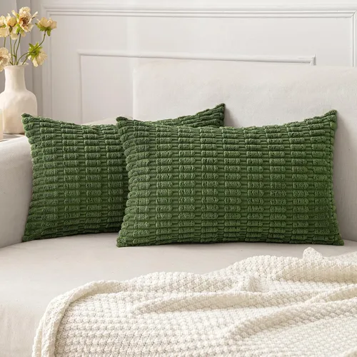 Vista 86 de MIULEE - Paquete de 2 fundas de cojín decorativas de corduroy, modernas y boho, suaves, con rayas, decoración del hogar, sofá, sala de estar, sillón