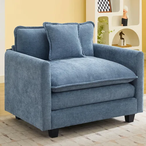 Vista 14 de Sofá modular en forma de nube de 113 pulgadas, sofás de asiento profundo de gran tamaño para sala de estar, sofá modular tapizado de chenilla