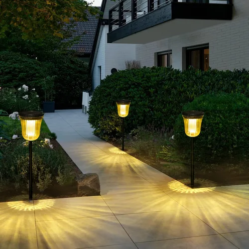 Vista 12 de Luces solares para caminos al aire libre, luces solares para exteriores, impermeables, IP65, 200 lúmenes, luces solares de encendido/apagado