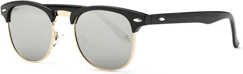 Vista 62 de AEVOGUE Gafas de sol polarizadas para mujeres y hombres semi marco retro gafas de sol AE0369