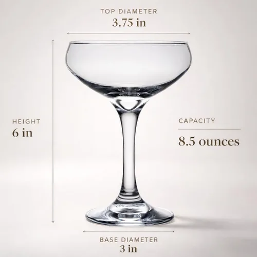 Vista 3 de HISTORY COMPANY The 1930 Literary Round Table Cocktail Coupe - Juego de 2 piezas inspirado en algonquines para cócteles artesanales y champán