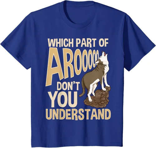 Vista 50 de What Part Of Aroooo Don't You Understand Husky - Camiseta para perro, Negro, S