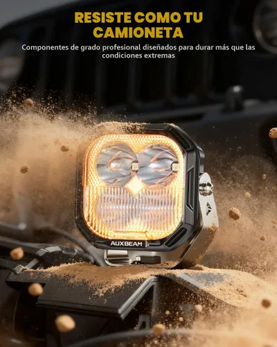 Vista 4 de Auxbeam Luces LED RGB en Cápsula de 3 Pulgadas, 7 Retroiluminación de Ciclo de Gradiente Dinámico, Combo Spot Flood de 116W, Luz de Conducción