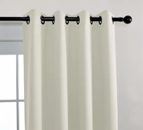 Vista 2 de Miuco paneles de cortina de oscurecimiento con arandelas, cortinas opacas con textura para salón, juego de 2