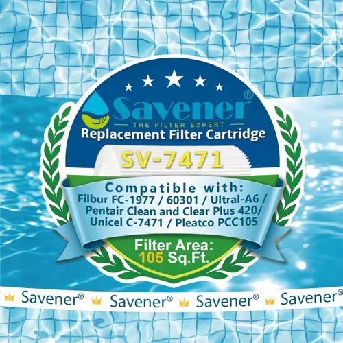 Vista 2 de Cartucho de filtro de piscina C-7471, compatible con Pentair CCP420, 160301, PCC105-PAK4, Unicel C-7471, Filbur FC-6470, 178584, R173476, 817-0106