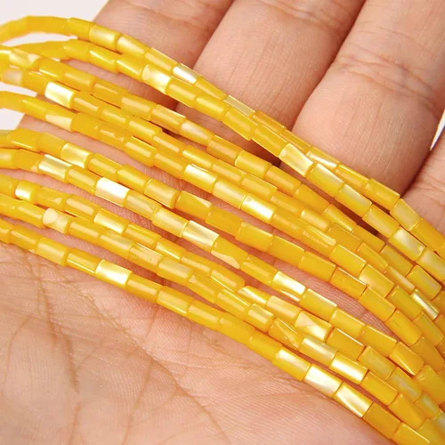 Vista 6 de Los granos naturales del espaciador del tubo del grano de Shell de agua dulce teñidos madre de perlas flojas para la fabricación de la joyería, 1