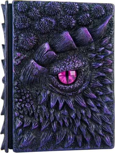 Vista 27 de Diario 3D en relieve de ojo de dragón en relieve, cuaderno grabado de resina, cuaderno Dnd para los amantes de los dragones, papel en blanco, bloc