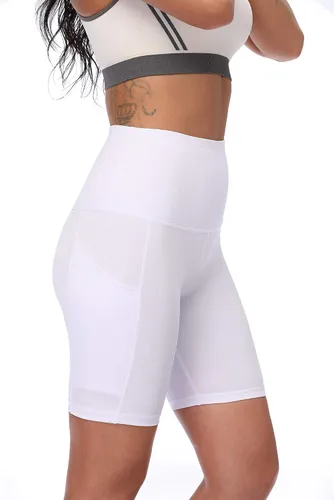 Vista 2 de NELEUS Pantalones cortos de compresión para mujer con bolsillo