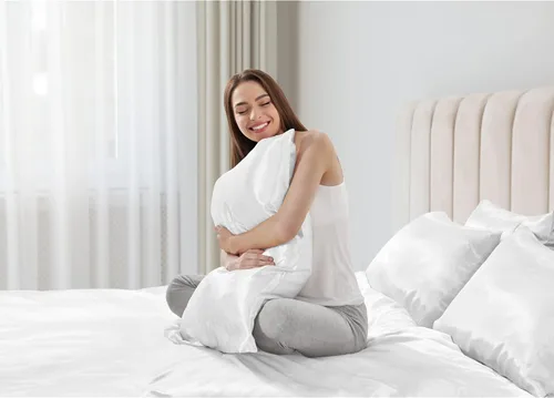 Vista 218 de Madison Park Essentials - Juego de sábanas de satén de lujo y sedoso con brillo natural, bolsillo elástico de 14 pulgadas para colchones de hasta 16