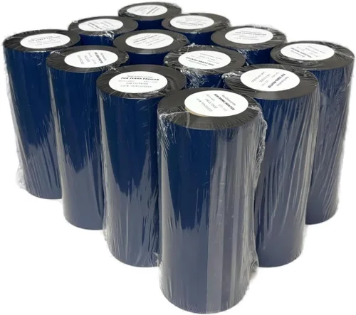 Vista 12 de Wolfbarco 1 Roll 1.57" x 1476' (40mm x 450m) Premium Resin Enhanced Wax Thermal Transfer Ribbon 1" Core, Coated Side Out for Zebra Printers