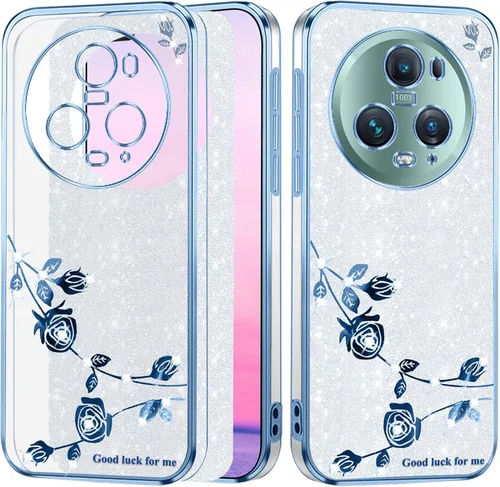 Vista 9 de For Honor Magic 5 Pro - Funda transparente con purpurina brillante, lujo brillante Honor Magic 5 Pro, funda protectora de silicona de poliuretano