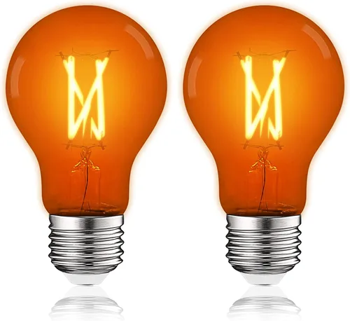 Vista 13 de LUXRITE Bombilla LED A19 Edison verde, 4.5 W (equivalente a 60 W), filamento de vidrio de color, certificación UL, base estándar E26