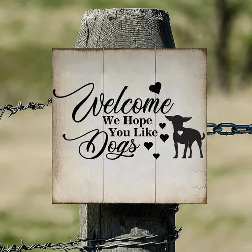 Vista 5 de Welcome We Hope You Like English Cocker Spaniel Dog Wood Sign Rustic Wall Plaque Dogs Lovers Wall Decor Hanging Plaque Sign for Home Kitchen Bar