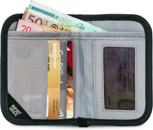 Vista 5 de PacSafe Rfidsafe V50 Cartera compacta, bayas de Goji, Negro -, Rfidsafe V50 Cartera compacta antirrobo con bloqueo RFID