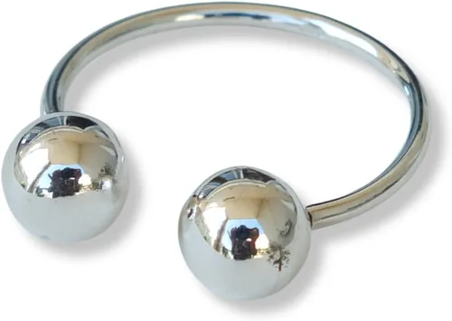 Vista 7 de Anillo ajustable abierto de plata hecho a mano, bolas, hoja, multibanda, plata de ley 925, tamaño 7, anillo de abrazo para mujer, pequeño y delicado