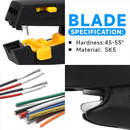 Vista 4 de Pelacables con cortador y herramienta de pelado de cables para electrónica, eléctrica, automotriz (WK-D5)