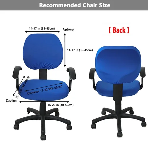 Vista 6 de Melaluxe Funda para silla de oficina con fundas para reposabrazos, funda elástica universal para silla de escritorio, fundas para silla