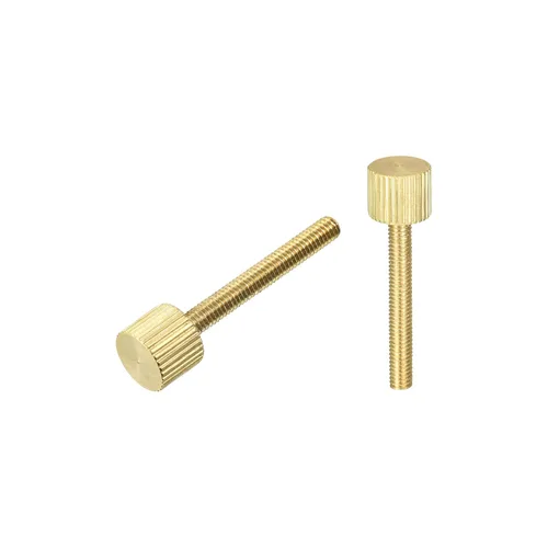 Vista 25 de uxcell Tornillos moleteados para pulgar, pernos planos de latón M3x4mm, sujetadores para PC, electrónicos, mecánicos, 2