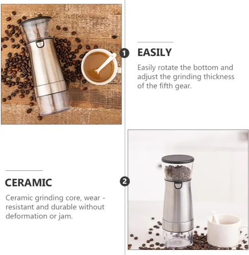 Vista 8 de USB Rechargeable Coffee Bean Grinder with Ceramic Core Stainless Steel