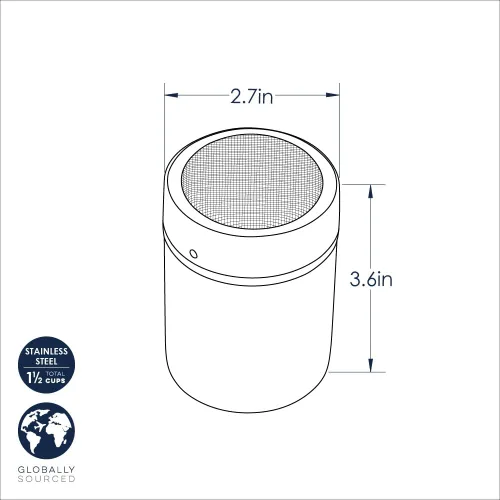 Vista 4 de Nordic Ware Plumero de azúcar, capacidad de 1.5 tazas, acero inoxidable