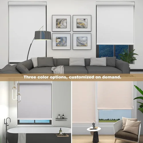 Vista 2 de Changshade Persiana enrollable opaca personalizada, persianas enrollables para ventana con control de luz de privacidad, protección UV, aislamiento
