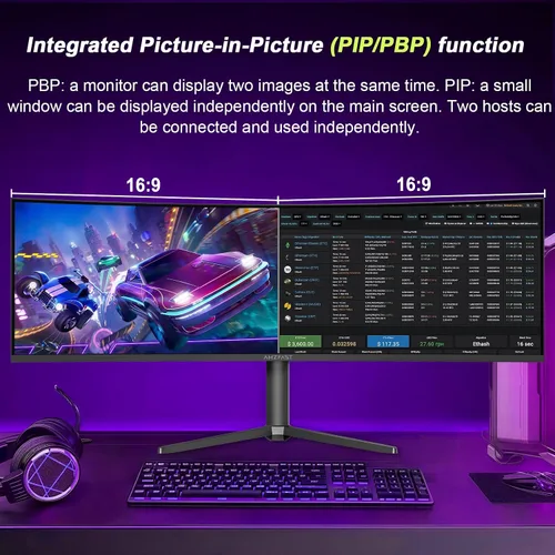 Vista 19 de Amzfast - Monitor de juegos de 24 pulgadas 180Hz 200Hz FHD 1080p, monitor de computadora, sincronización adaptativa de 1 ms, 3000:1, pantalla HDR