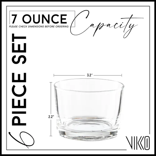 Vista 2 de Vikko Vasos Bodega apilables, vasos de degustación de 7 onzas, cuencos pequeños de vidrio, tazas de postre de vidrio, tazas de natillas, cuencos