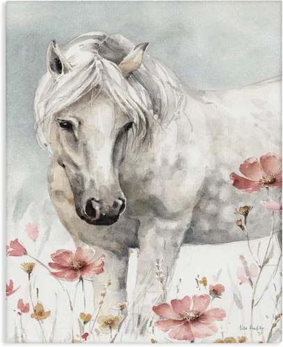 Vista 12 de Retrato de caballo semental negro' Arte en lienzo