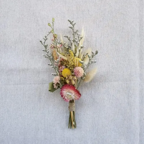 Vista 11 de Mini ramo de flores secas ramos secos de rosas buzón de regalo Boutonniere Pastel de flores BOHO (A)