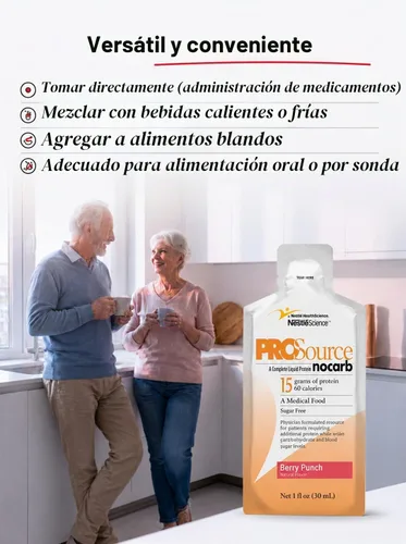 Vista 6 de Medtrition ProSource NoCarb Berry Punch - Paquete de 25-1 fl oz