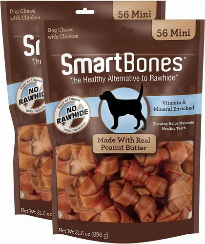 Vista 17 de SmartBones Mini masticables con carne de res real, 24 unidades, masticables sin piel cruda para perros