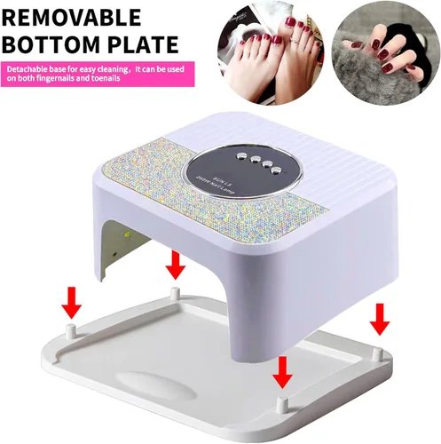 Vista 4 de Lámpara de uñas LED UV de 268 W, gel para esmalte de uñas, secadora UV con 4 temporizadores, 45 cuentas de lámpara y sensor automático, herramientas