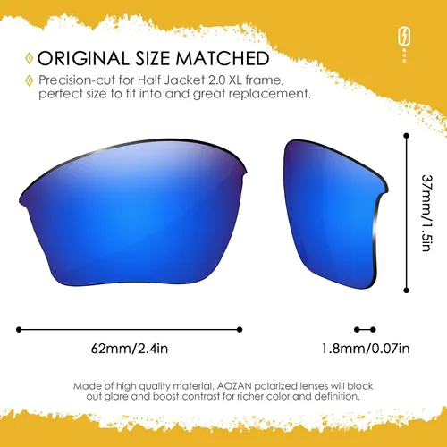 Vista 2 de Lentes de repuesto ANSI Z87.1 para gafas de sol Oakley Half Jacket 2.0 XL