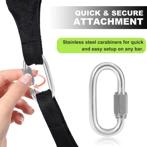 Vista 5 de Correas colgantes para abdominales para barra de dominadas, correas abdominales de fitness para entrenamiento de fuerza central, correas