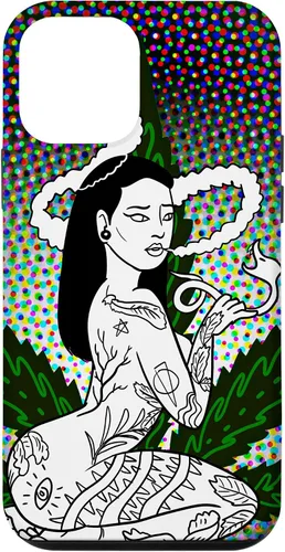 Vista 16 de iPhone 16 Weed Smoking Babe Marihuana Cannabis Smoke Stoner 420 Estuche de regalo