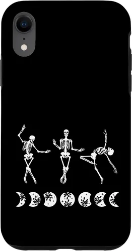 Vista 8 de Carcasa divertida para iPhone 15 con diseño de esqueletos bailarines y fase lunar New Age Emo Goth