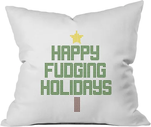 Vista 19 de Oh, Susannah Funda de almohada de 18 x 18 pulgadas con texto en inglés "Baby Its Cold Outside So Let's Cuddle", funda de almohada de Navidad
