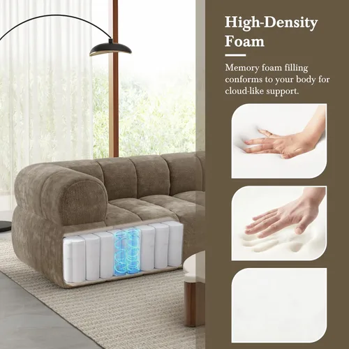 Vista 5 de Christopher Knight Home Mania Sofá Modular en Forma de L de 122" con Chaise Lounge, Juego de Sofá Seccional Moderno para Sala de Estar, Sofá Nube