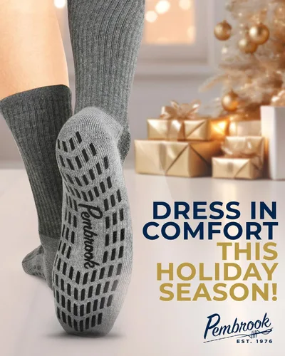 Vista 13 de Pembrook 4 pares de calcetines antideslizantes para hombres, mujeres, marido, papá, calcetines de agarre para hospital, yoga, pilates, barre