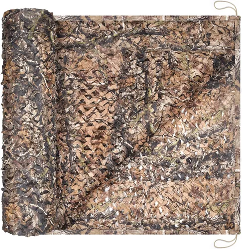 Vista 9 de Camo Netting Camouflage Netting with Mesh Backing Military Camo Nets Sunshade Fence Tarp Net Lightweight Great for Duck Hunting Blind Shooting
